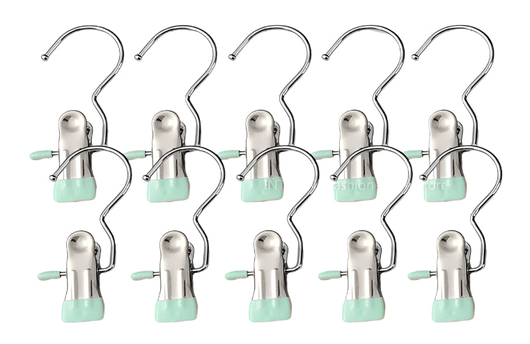 Metal Hook Clips - Stainless Steel + Silicone (10pcs)