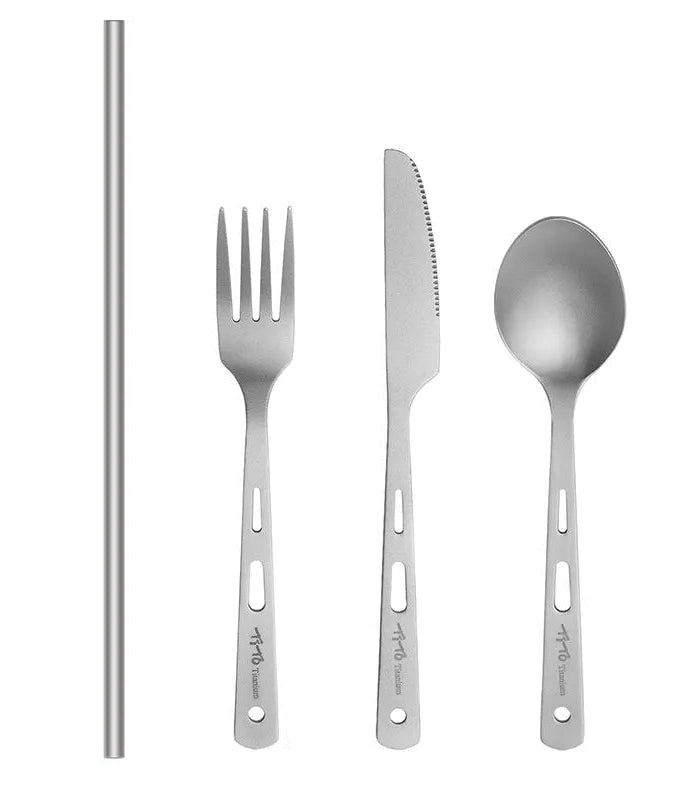 Flatware Set - Ultralight Titanium (Gunmetal)