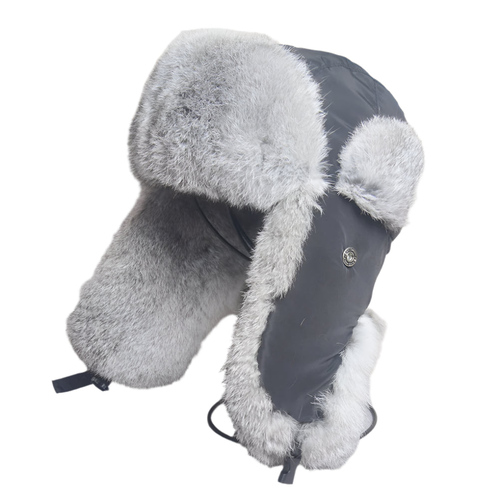 Bomber Hat - Rabbit (100% Real Fur Interior)