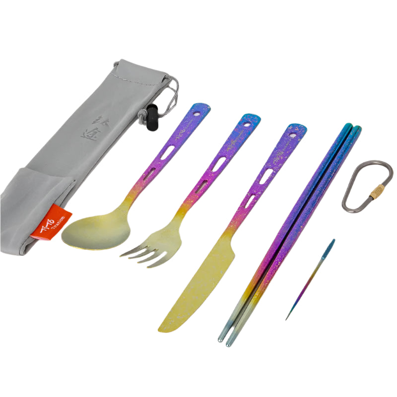 Flatware Set - Ultralight Titanium (Gunmetal)