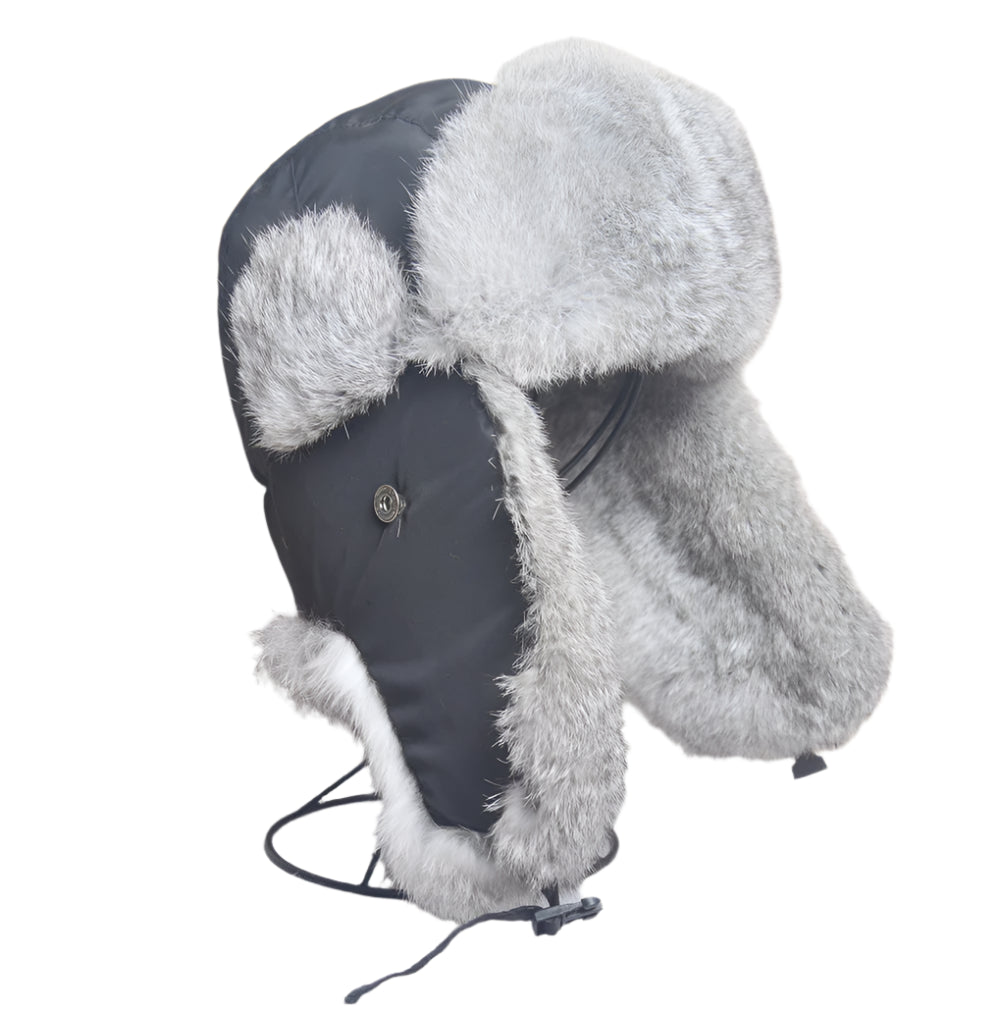 Bomber Hat - Rabbit (100% Real Fur Interior)