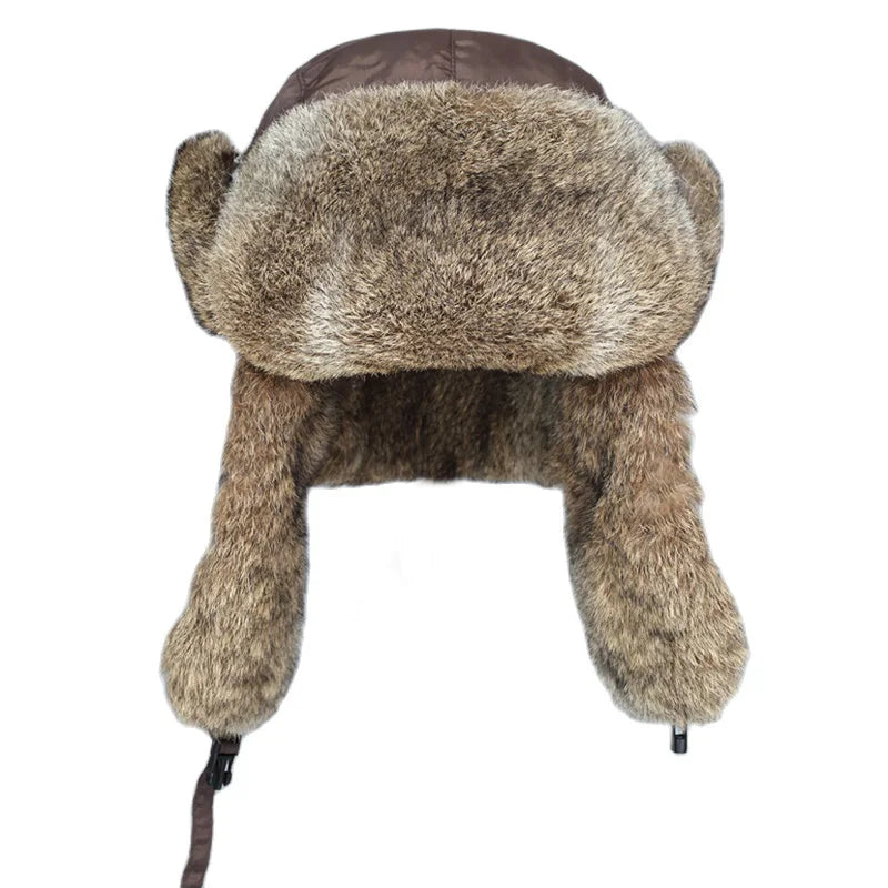 Bomber Hat - Rabbit (100% Real Fur Interior)