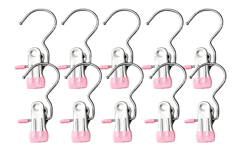 Metal Hook Clips - Stainless Steel + Silicone (10pcs)