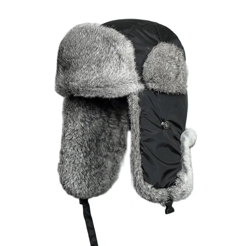 Bomber Hat - Rabbit (100% Real Fur Interior)