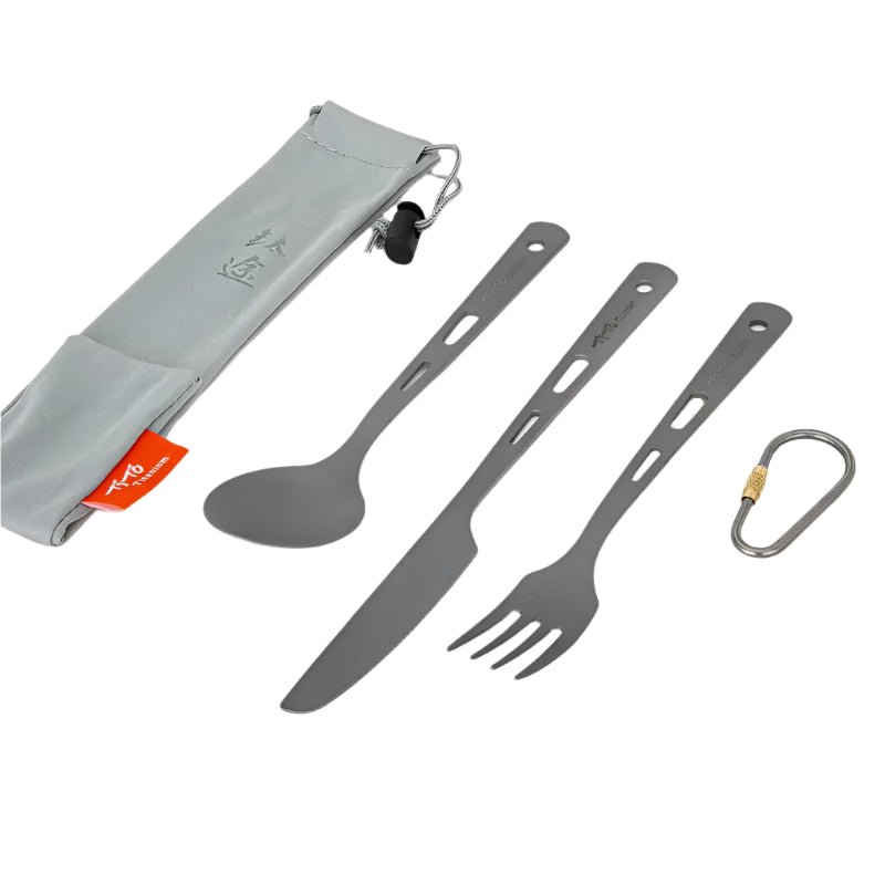 Flatware Set - Ultralight Titanium (Gunmetal)