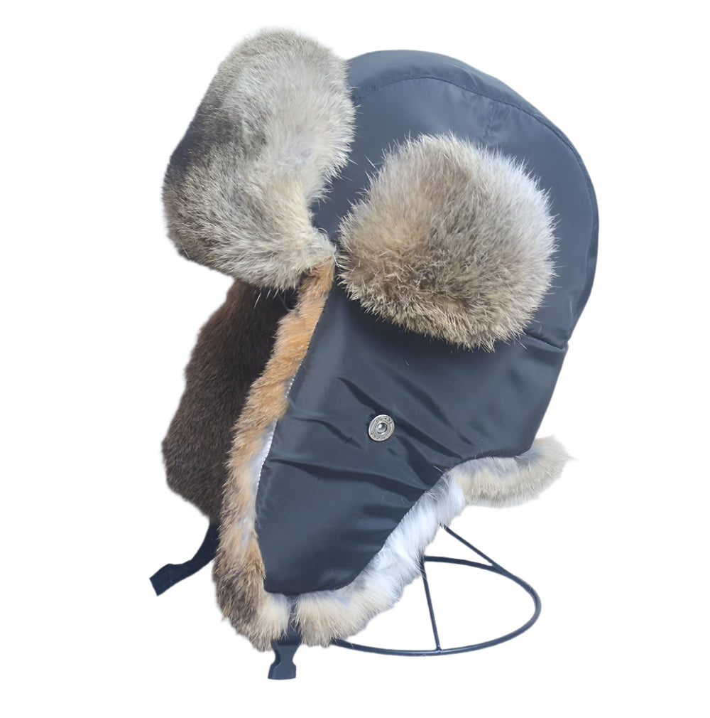 Bomber Hat - Rabbit (100% Real Fur Interior)