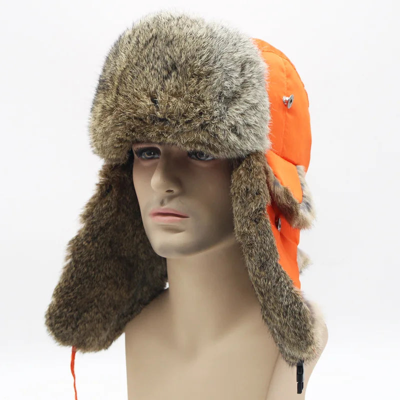 Bomber Hat - Rabbit (100% Real Fur Interior)