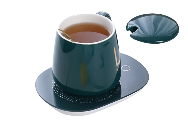 Electric Heating Coaster - Ceramic Pearl (Green / White)