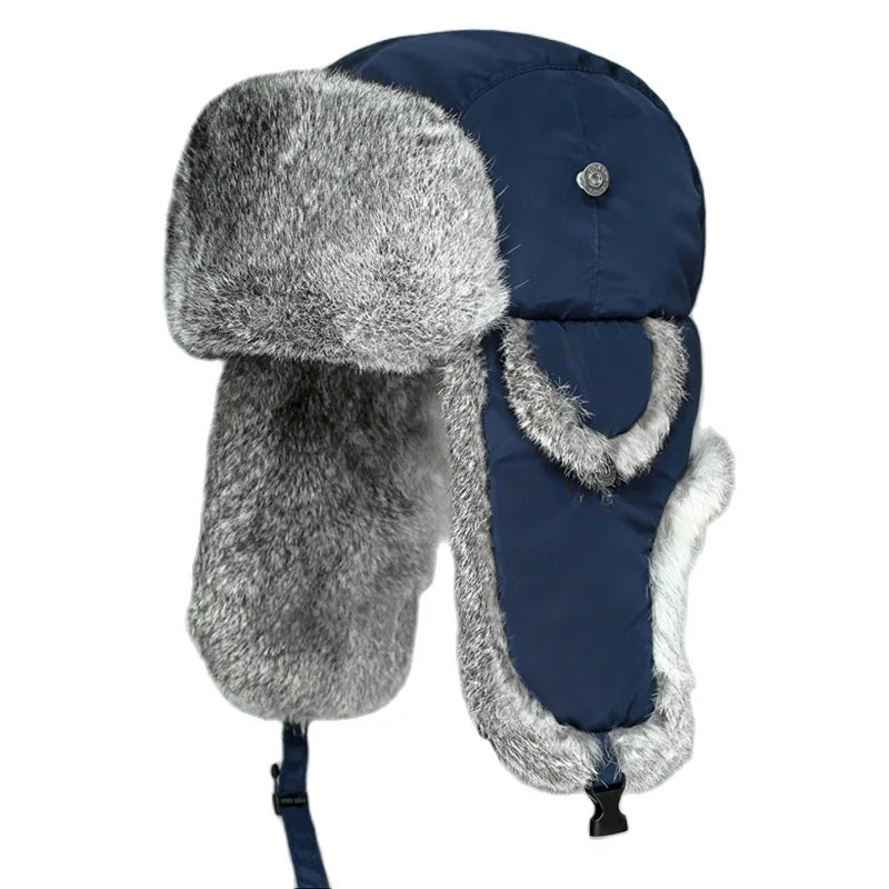 Bomber Hat - Rabbit (100% Real Fur Interior)