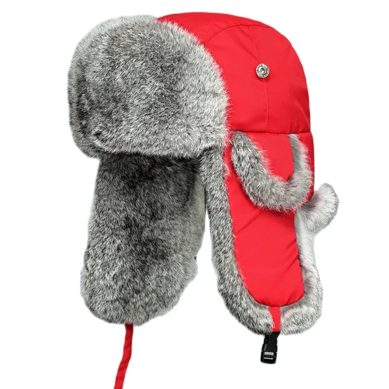 Bomber Hat - Rabbit (100% Real Fur Interior)